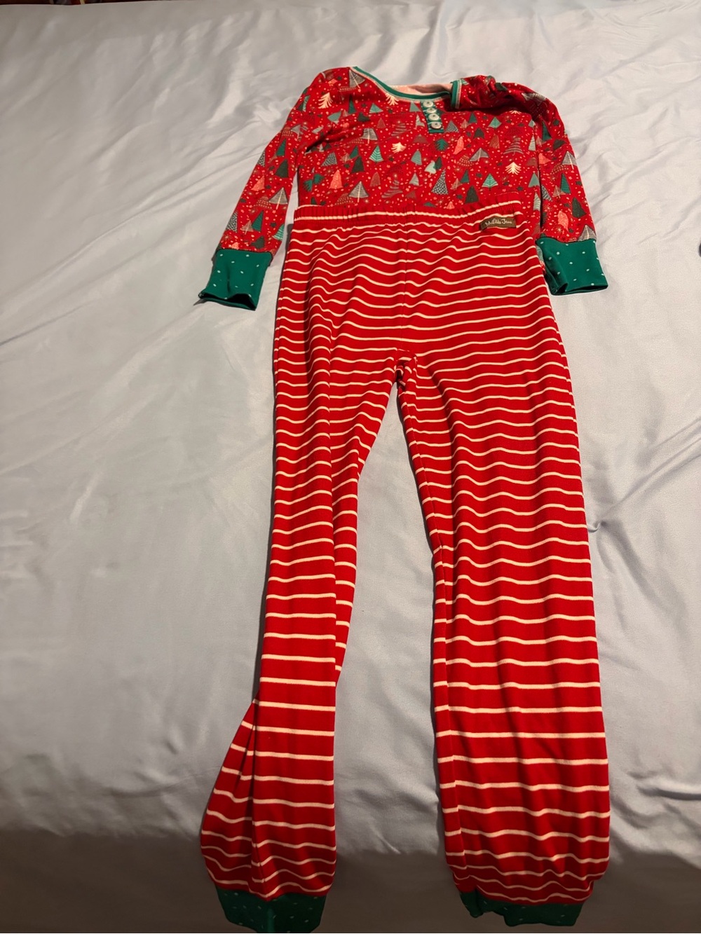 Matilda Jane Red & Green Holiday Tree Stripe Pajama Set